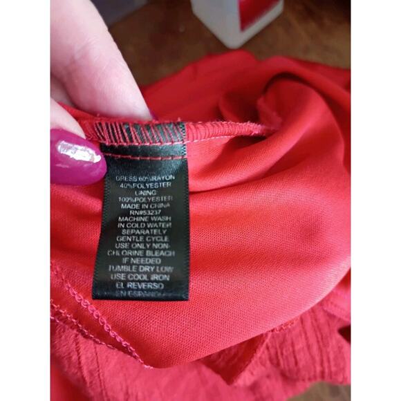 Mlle Gabrielle Dress Maxi High Low Orange Sz XL Gauzy Beach Festival - Picture 12 of 12